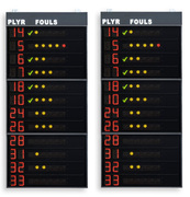 Panneaux d'affichage �lectroniques lat�raux 2x12 joueurs (n� joueur + fautes) / tableaux �lectroniques pour Basketball,Volleyball, Handball, Football en salle